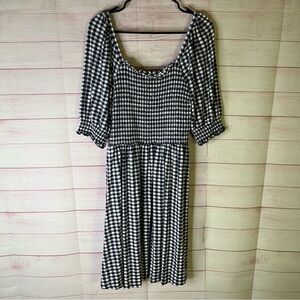 Draper James Blue White Gingham‎ Dress Size Large